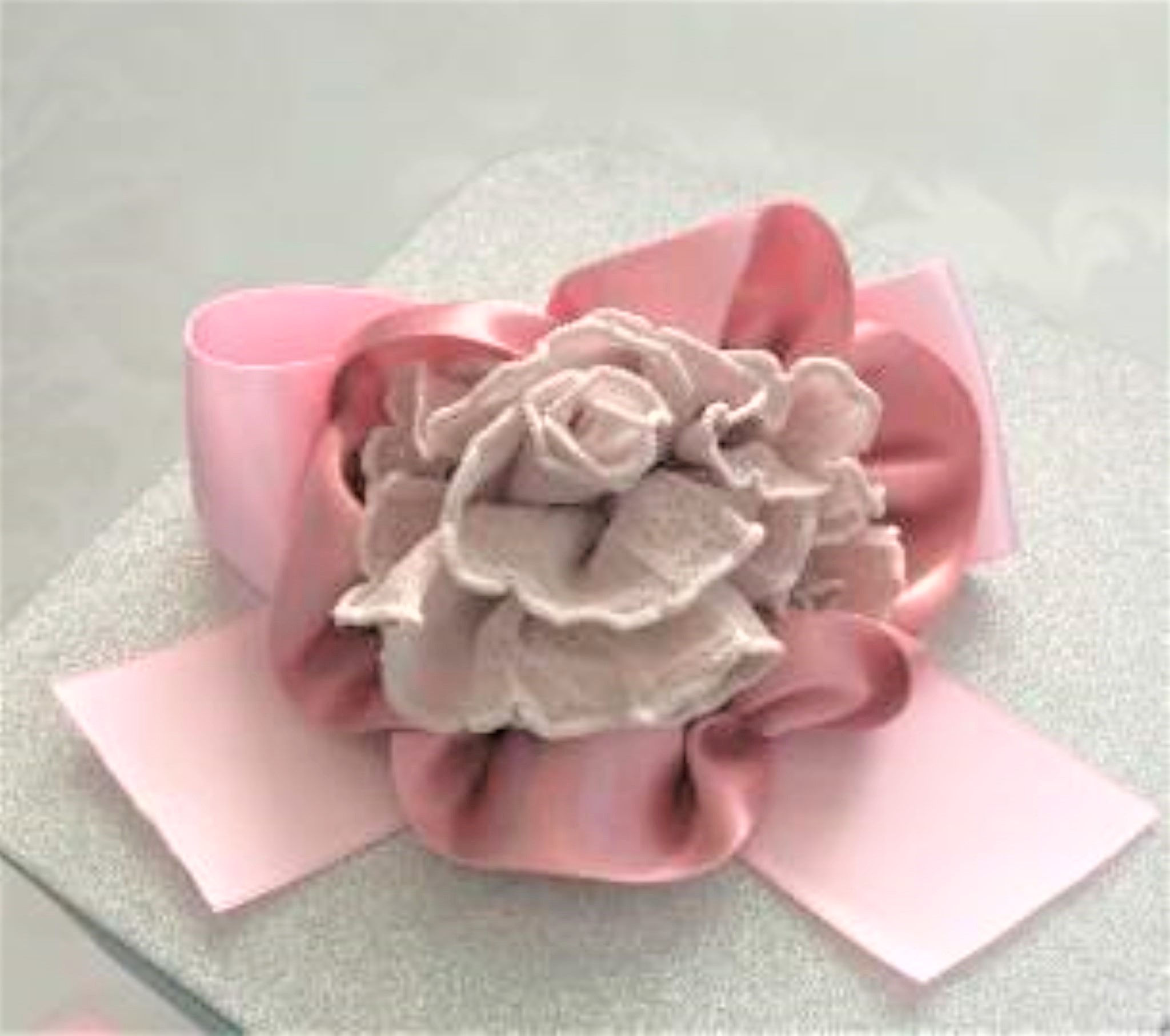 dusty pink flower hair clip