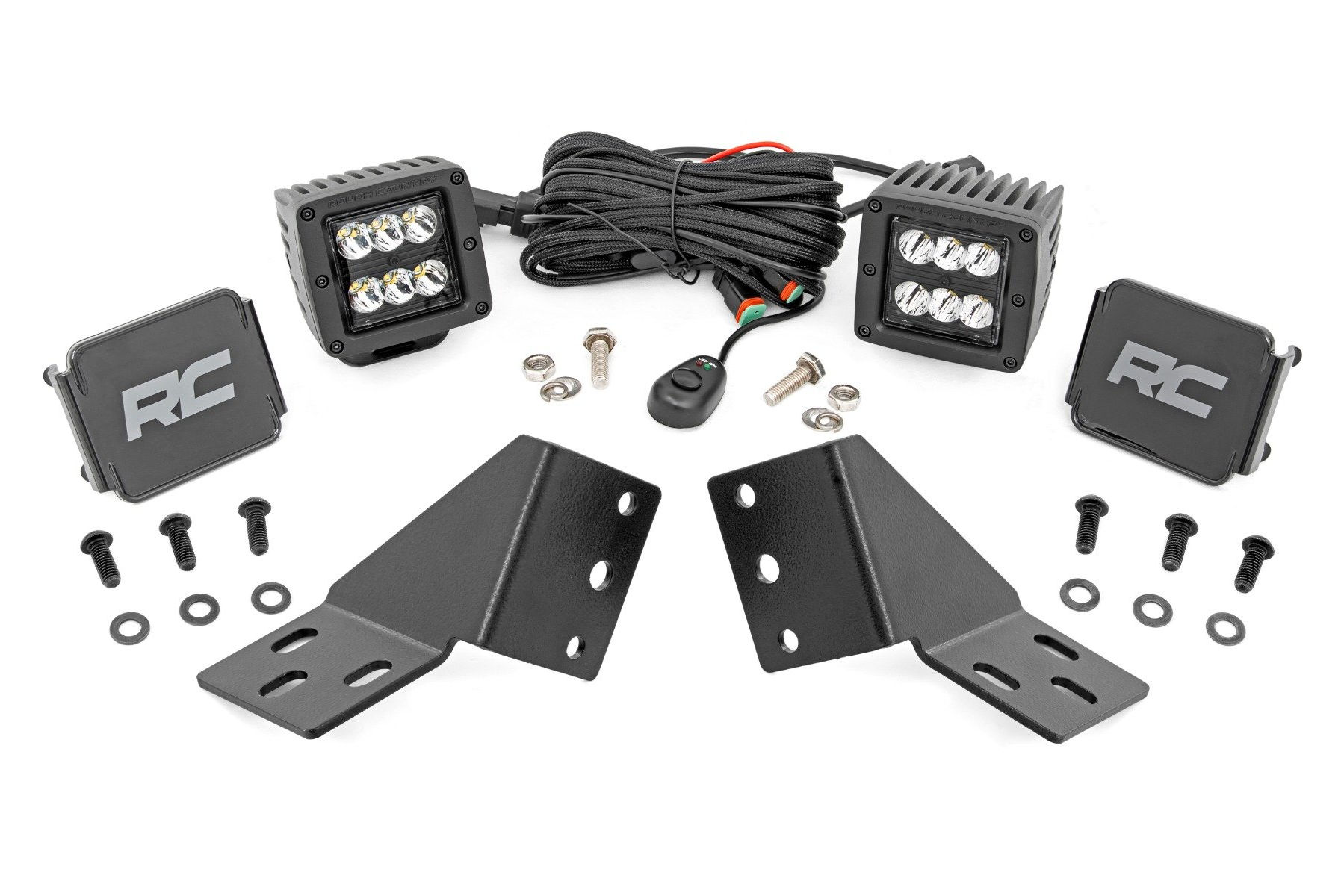 LED Light Kit Rear Mount 2" Black Pair