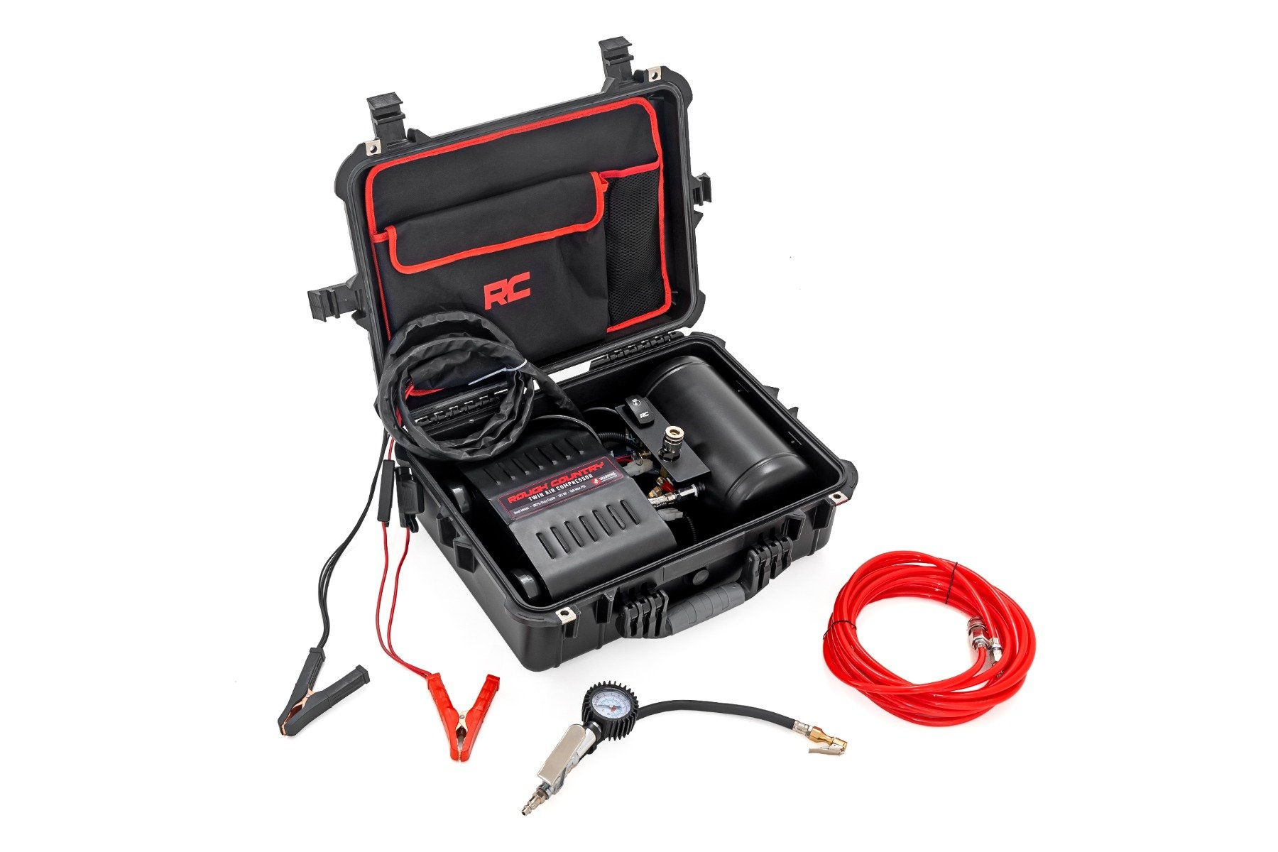 Portable Twin Motor Air Compressor w/Carry Case12V
