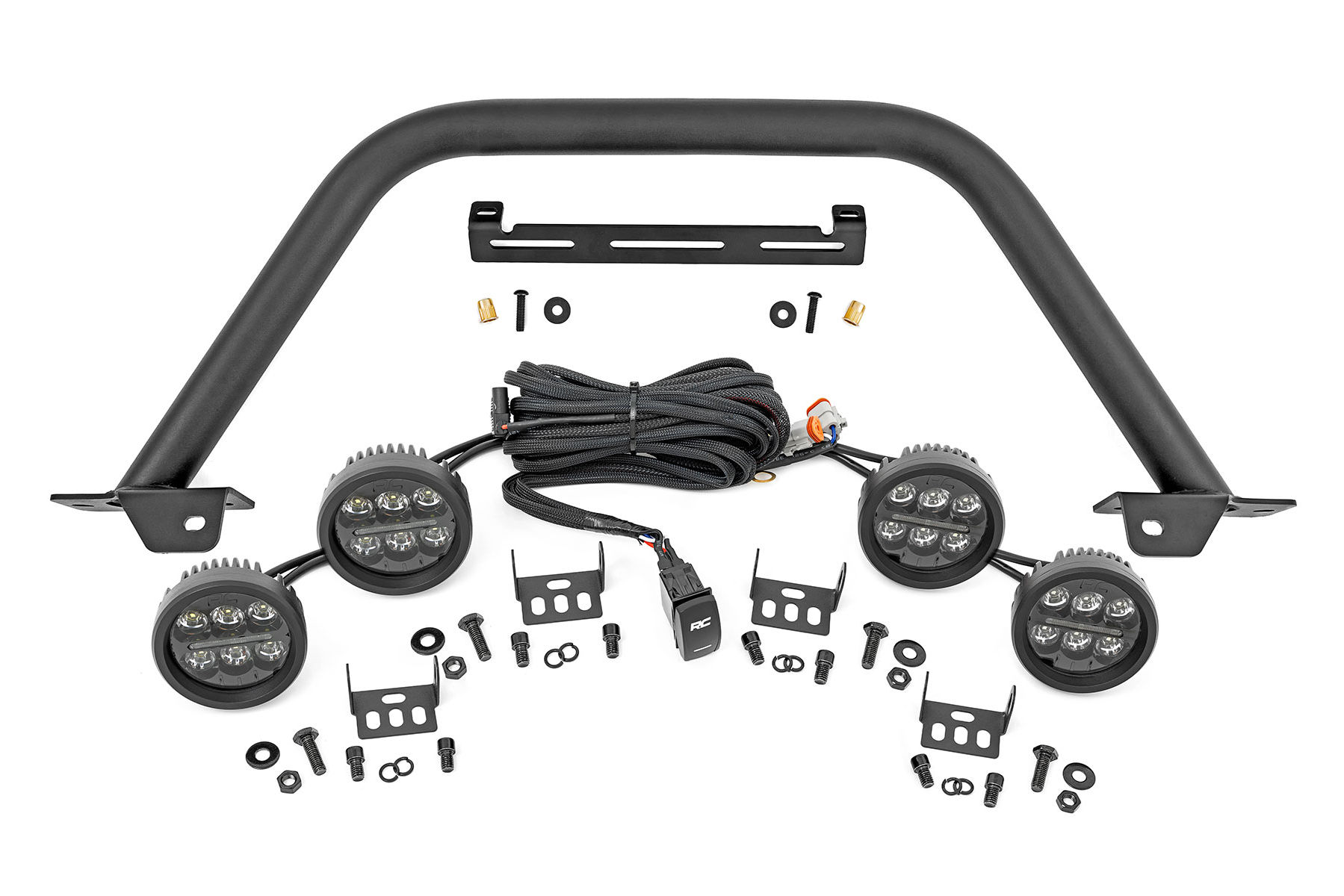 Safari Bar - 3.5" Round LED (Quad) - Black