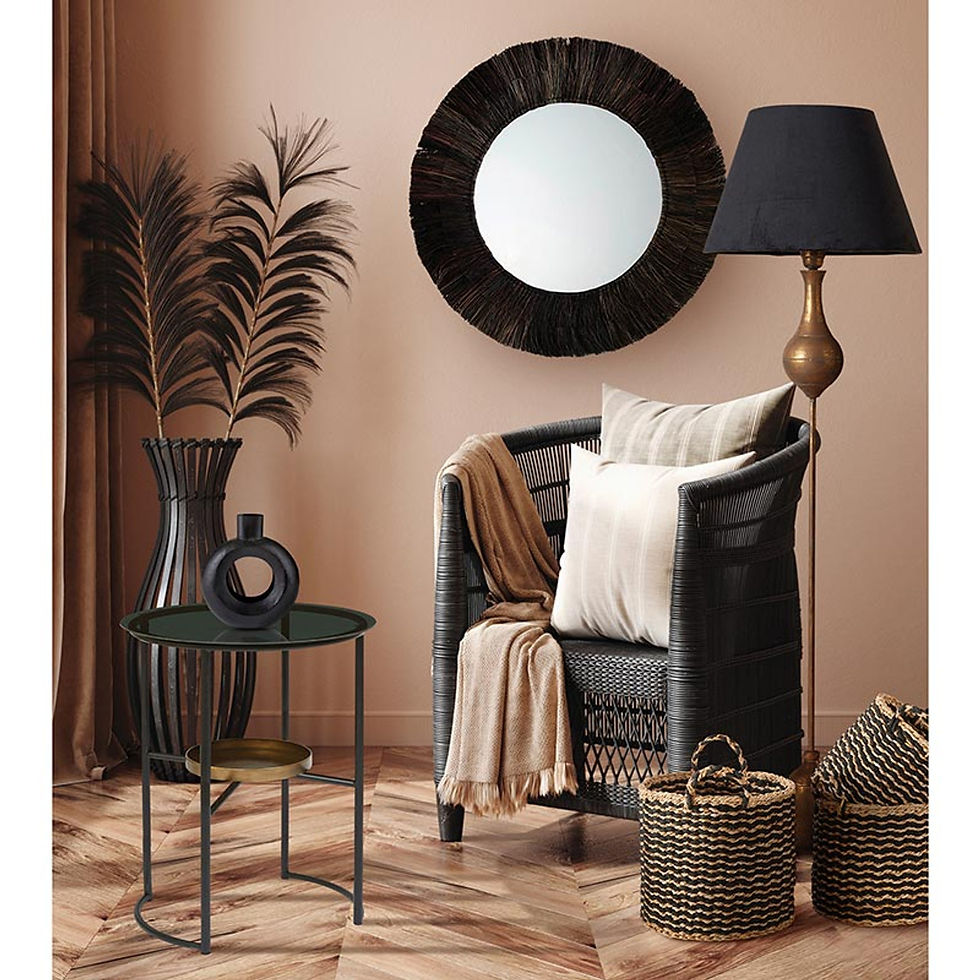 Thumbnail: Black Fiber Wall Mirror