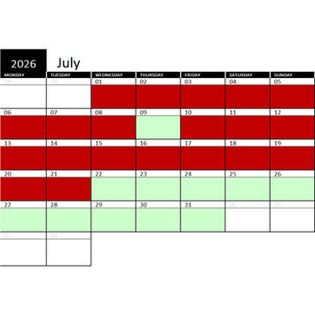 2026 July Availability