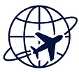 Ícone avião e globo