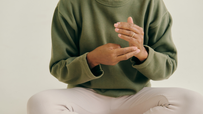 A person practicing Raha's Tap To Release Techniques