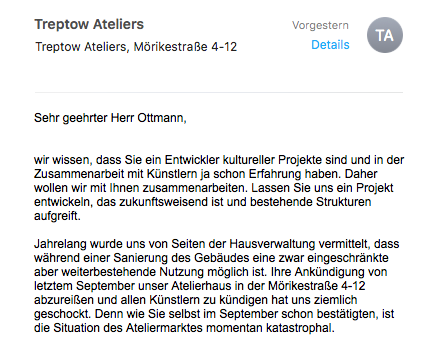 Offener Brief an den Hausbesitzer Peter Ottmann