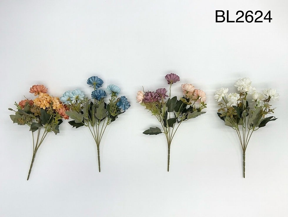 Thumbnail: BL2624 – Chrysanthemum Bunch with Foliage Mixed Colours