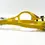 Miniature : Suspension jaune, pièce mécanique automobile isolée, avec des détails visibles, sur fond blanc.