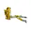Miniature : Pièce automobile jaune, avec des câbles et des connexions. Vue sur fond blanc.