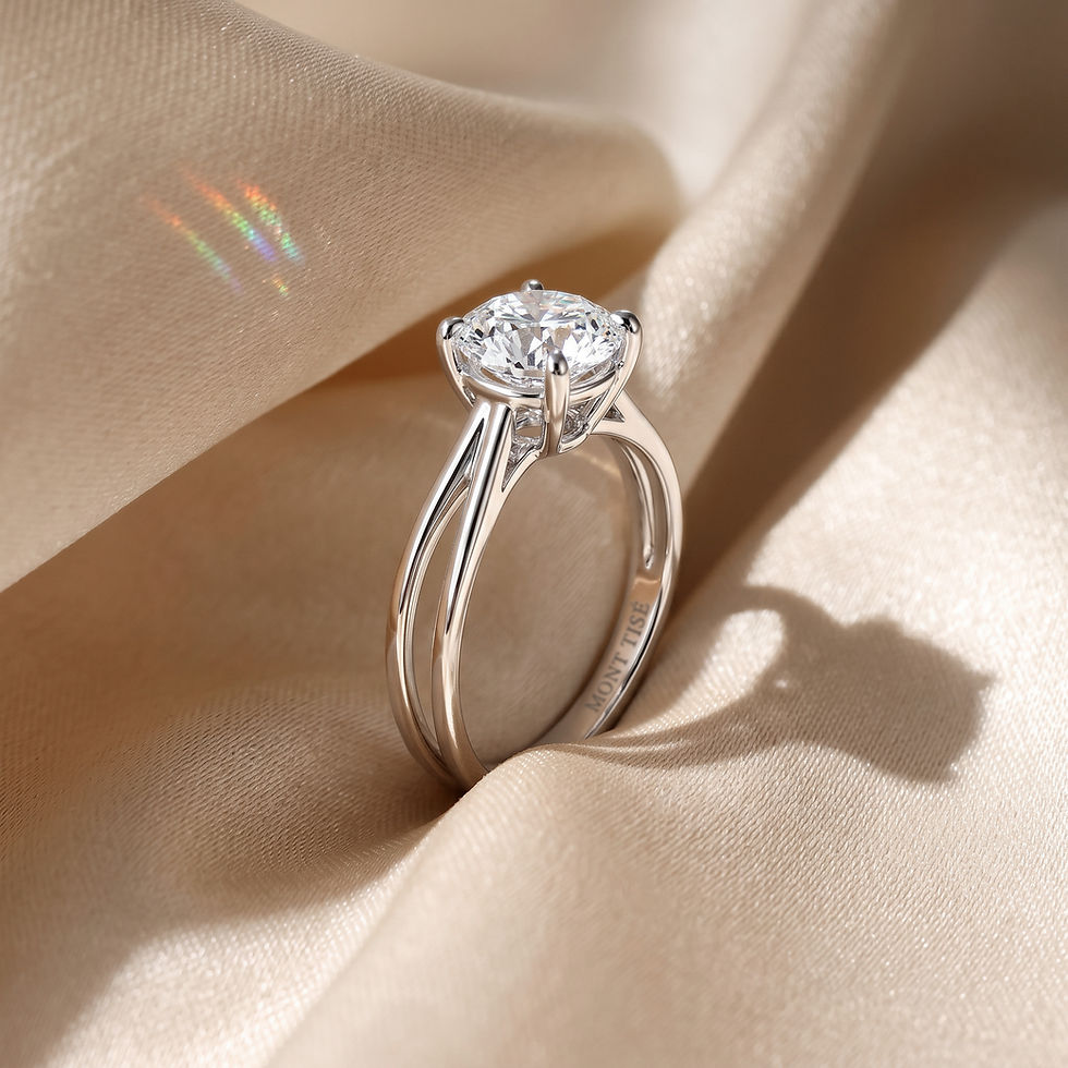 Thumbnail: Lumière Collection|Symmetrical Split Shank 4-Prong Engagement Diamond Ring