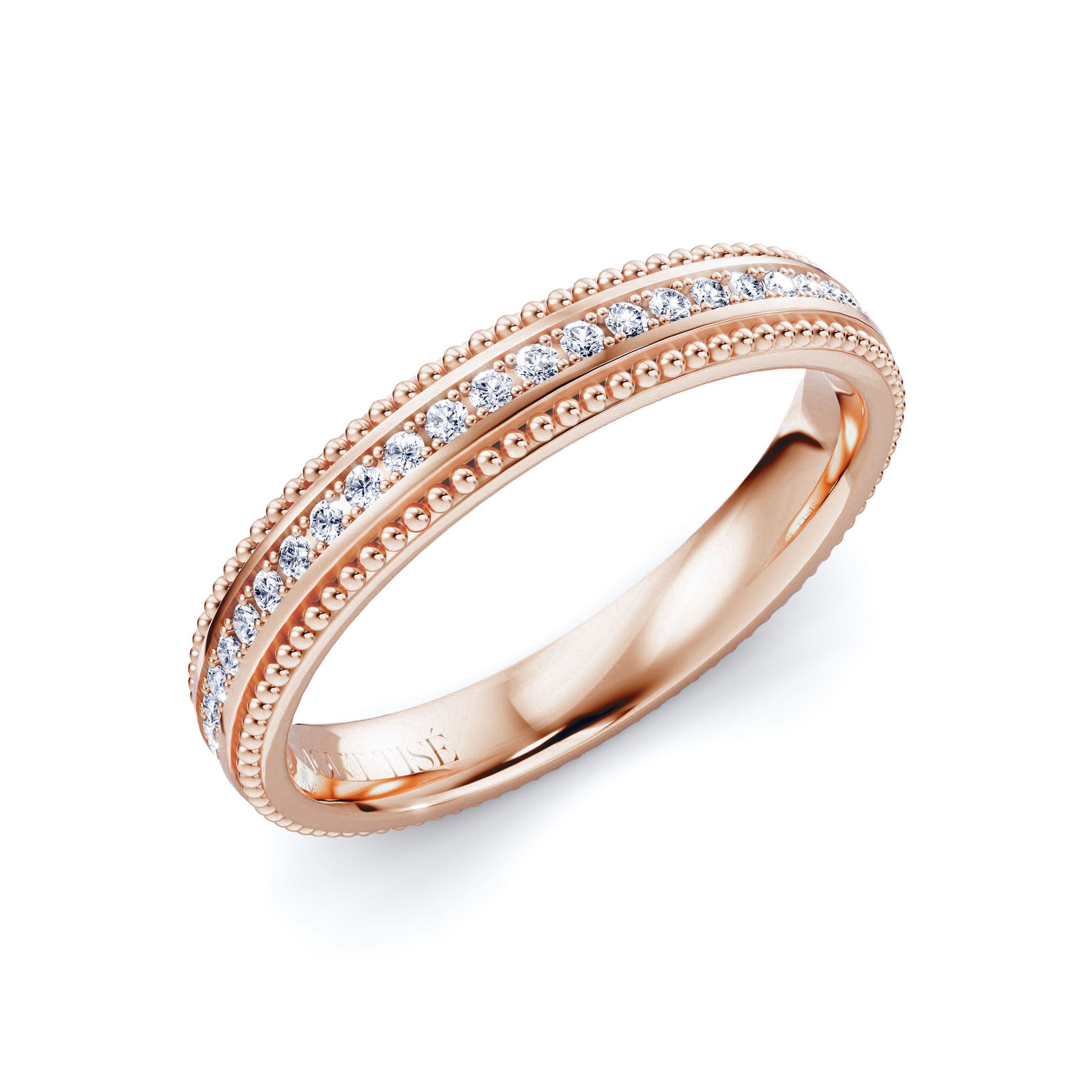 Women's Ring·Wedding Ring|Vintage Milgrain Pave Women's Wedding Ring RG
