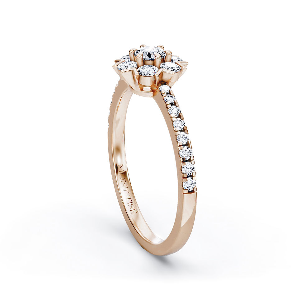Thumbnail: Pureté Collection|Simple Stylish Snowflake Engagement Diamond Ring