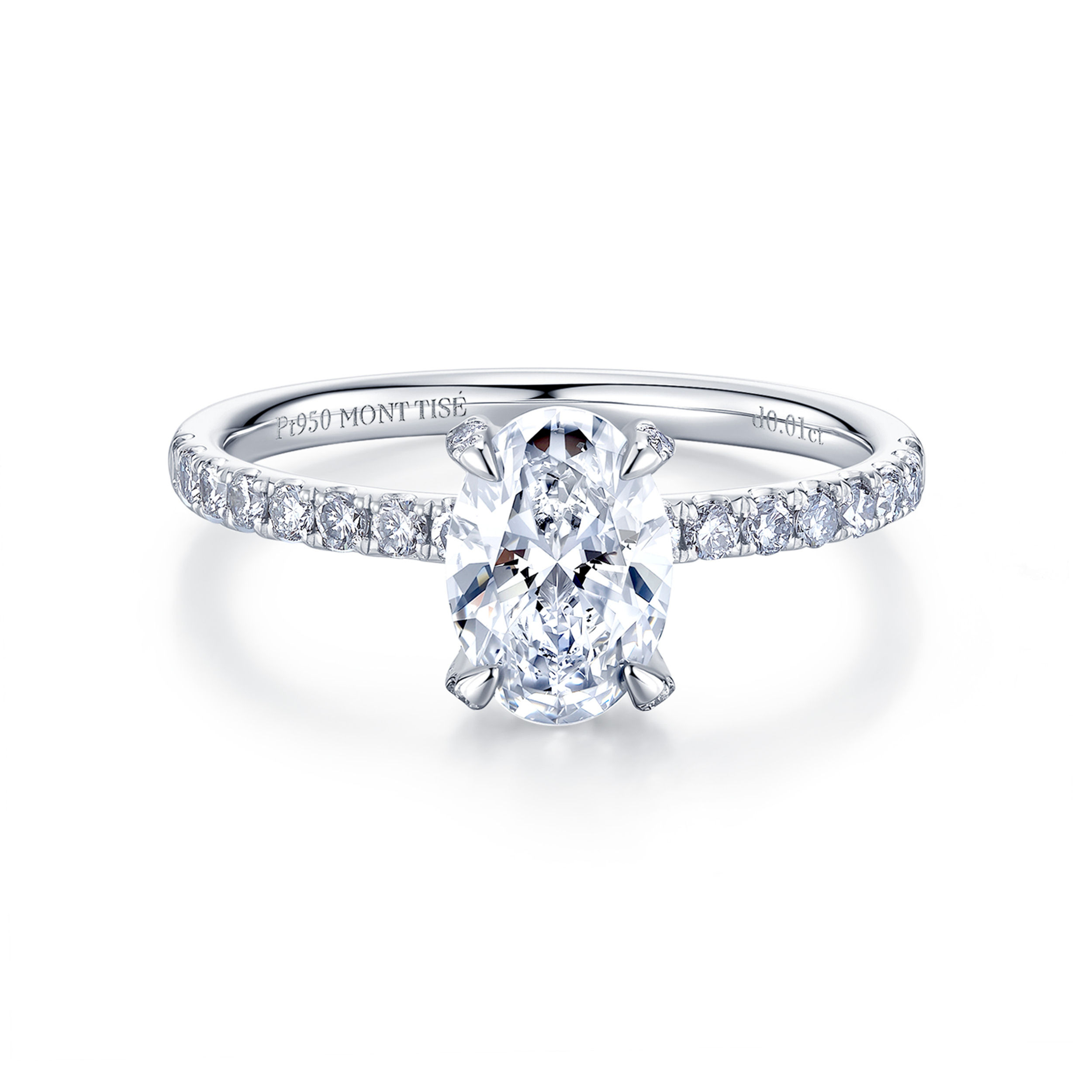 Élégance ·Brillantezza|Classic Oval Cut Diamond Pave Shank Ring