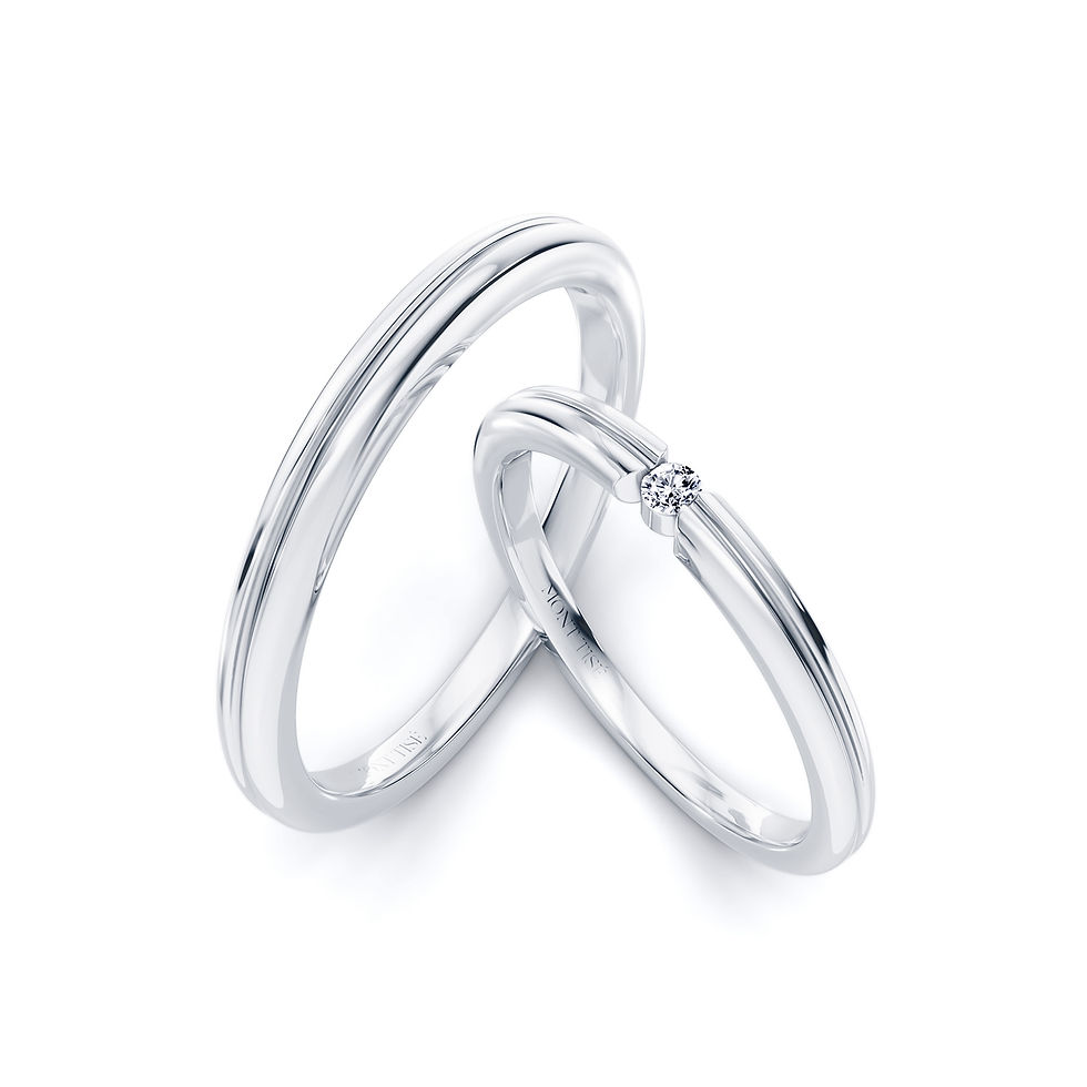 Couple Rings · Souhait| Minimalist Smooth Bezel Set Wedding Diamond Ring