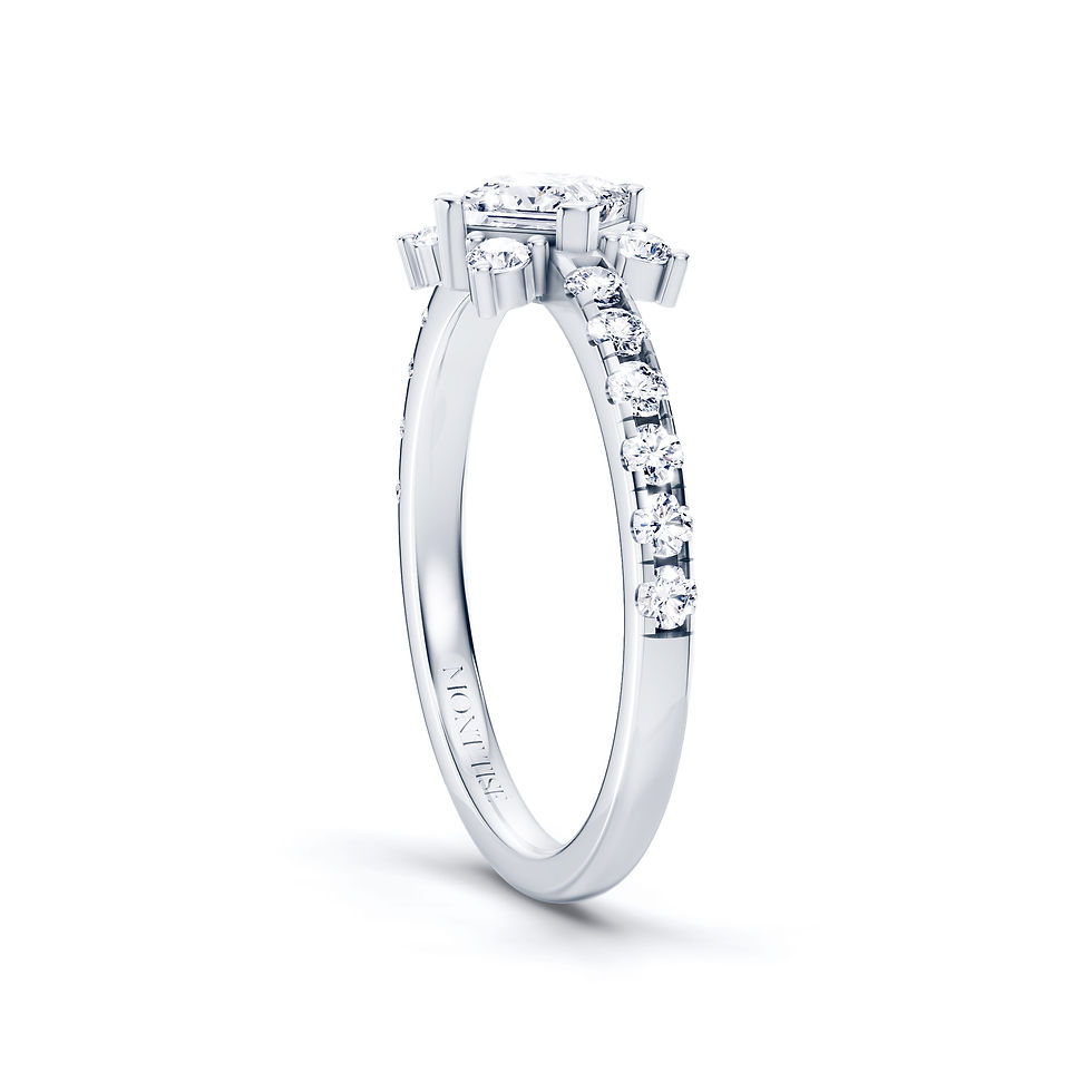 Thumbnail: Lumière Collection | Luxuriant Pave Shank Princess Cut Engagement Diamond Ring