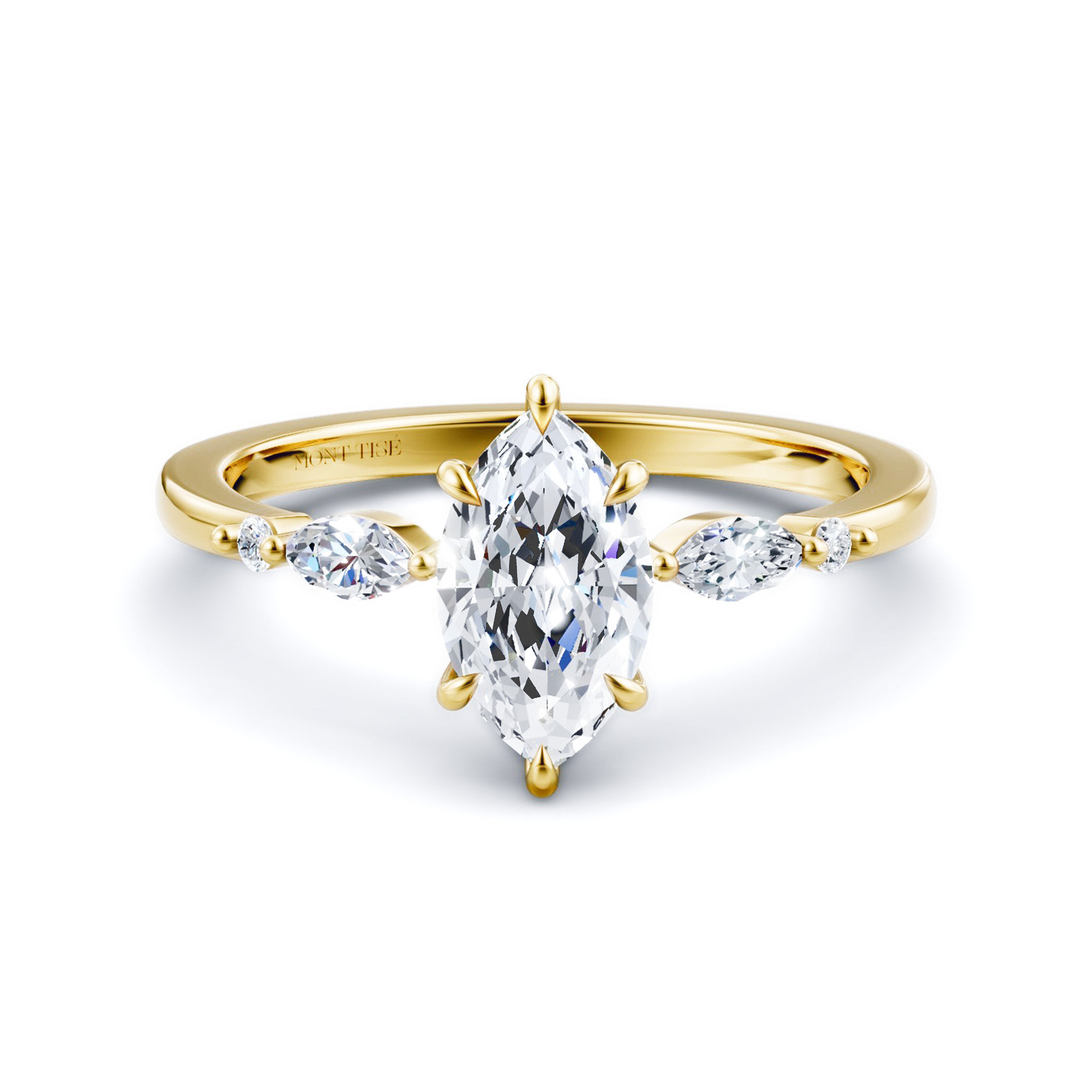 Lumière Collection|Exquisite Graceful Marquise Cut Engagement Diamond Ring