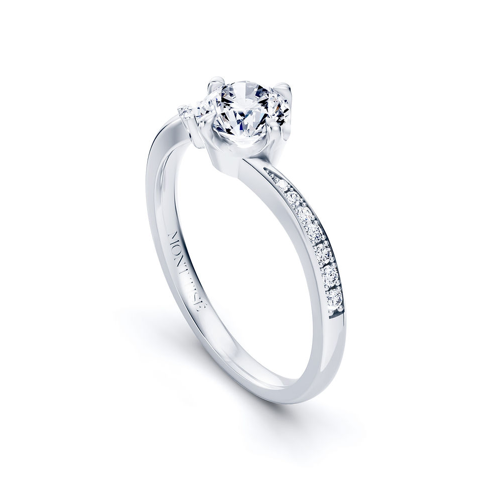 Thumbnail: Majestueuse |Unique Modern Twisted-Shank Engagement Diamond Ring