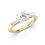 Thumbnail: Destinée |Simple Three-Stone Round Engagement Diamond Ring|Yellow Gold