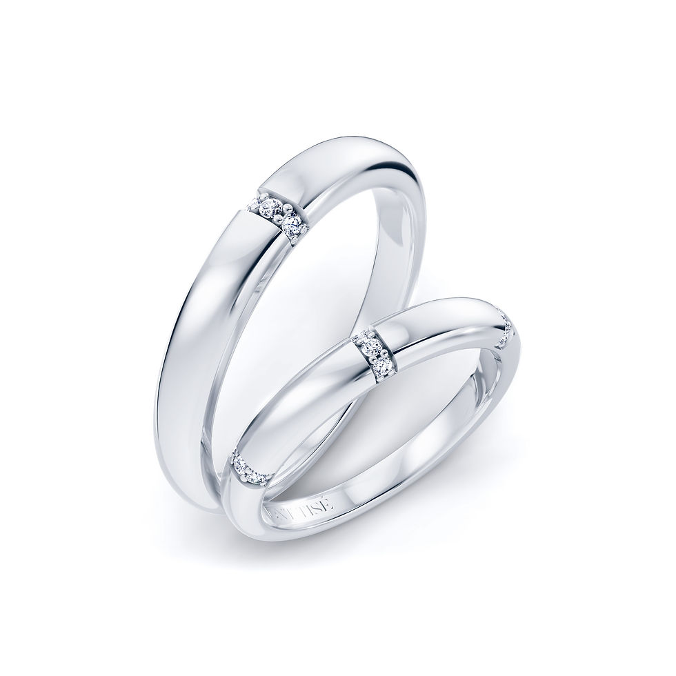 Thumbnail: Couple's Ring·Équilibre | Symmetrical Channel Set Diamond Wedding Ring WG