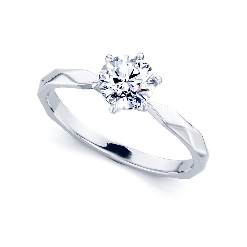 Lumière Collection|Modern Geometric Band Six-prong Diamond Engagement Ring