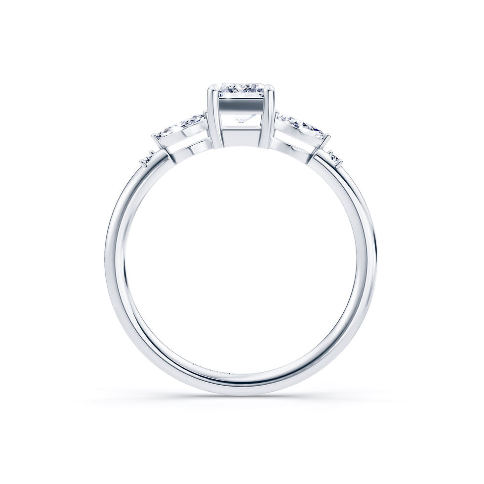 Thumbnail: Destinée |Exquisite Elegant Three-Stone Emerald Cut Diamond Ring