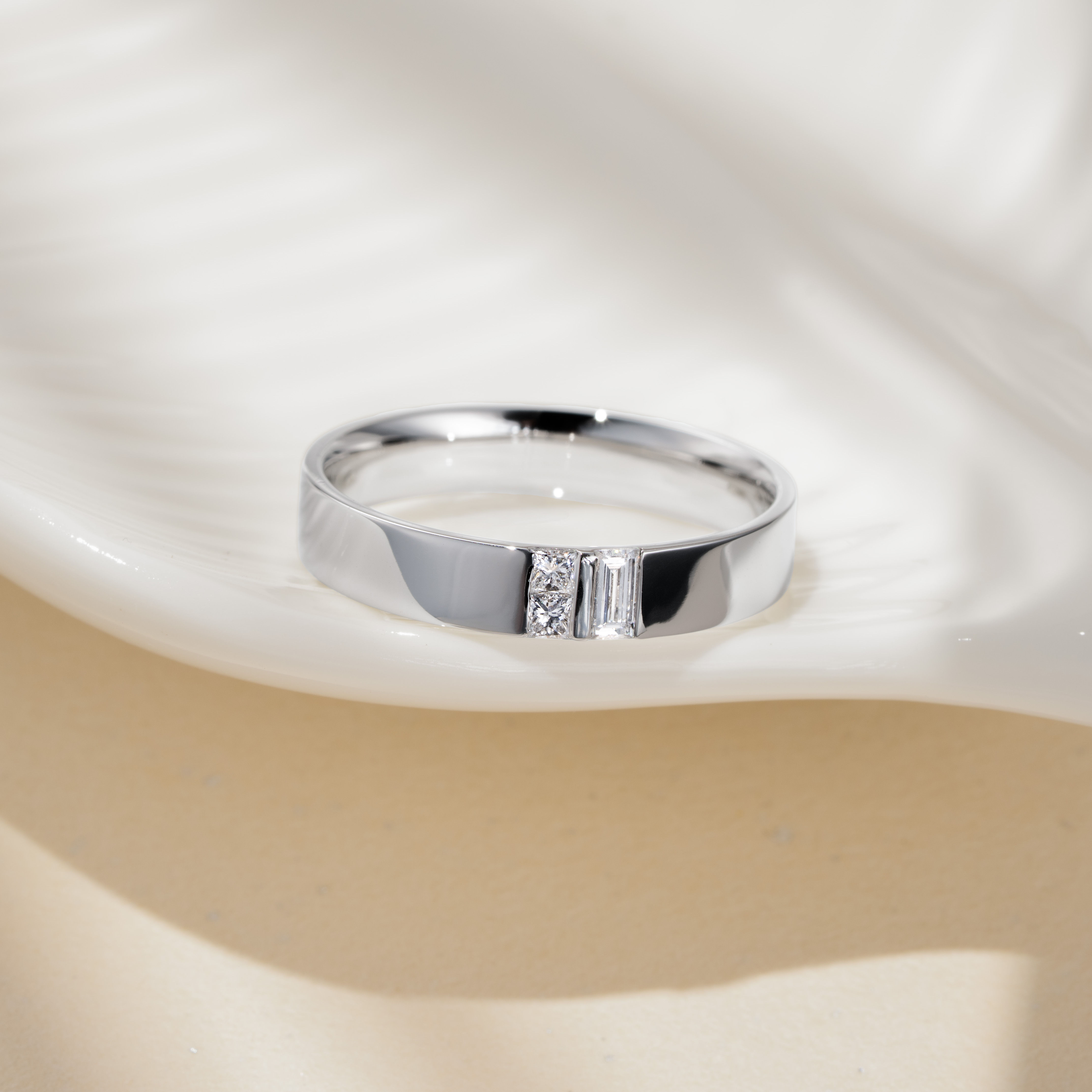 Men's Ring·Wedding Ring|Modern Stylish Princess and Emerald Cut Wedding Ring