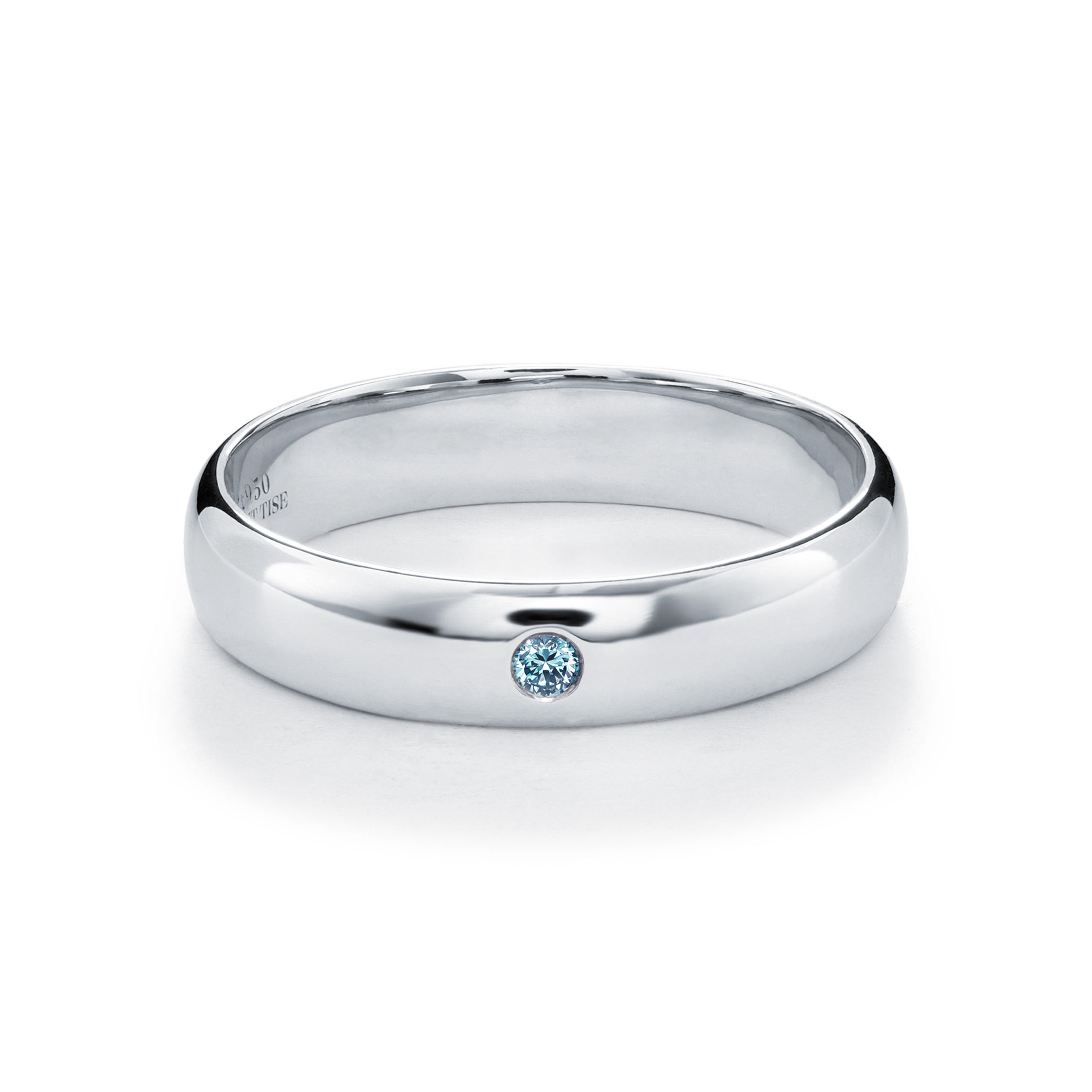 Sérénité | Comfort Fit Band Gypsy Set Blue Diamond Men's Wedding Ring