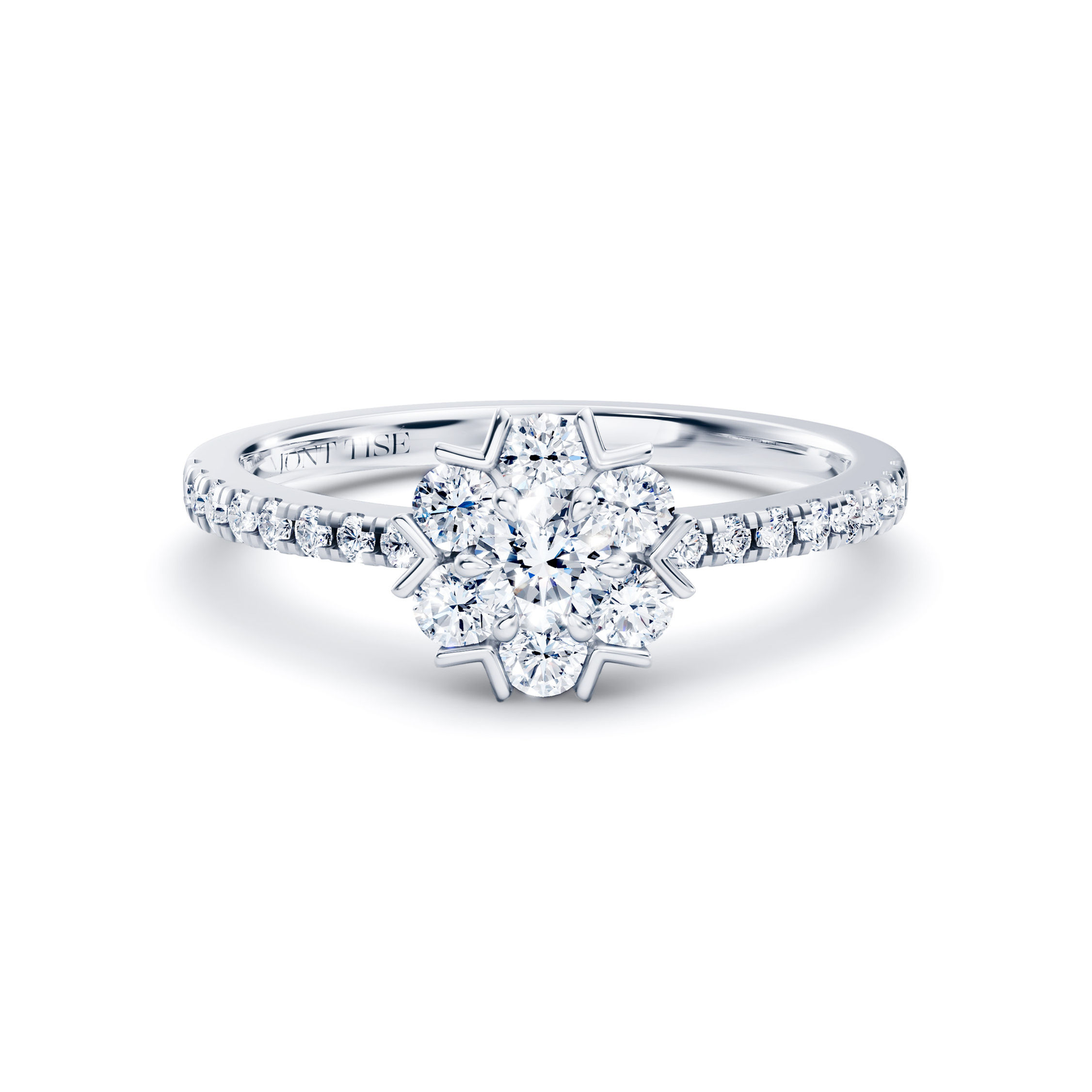 Pureté Collection|Simple Stylish Snowflake Engagement Diamond Ring