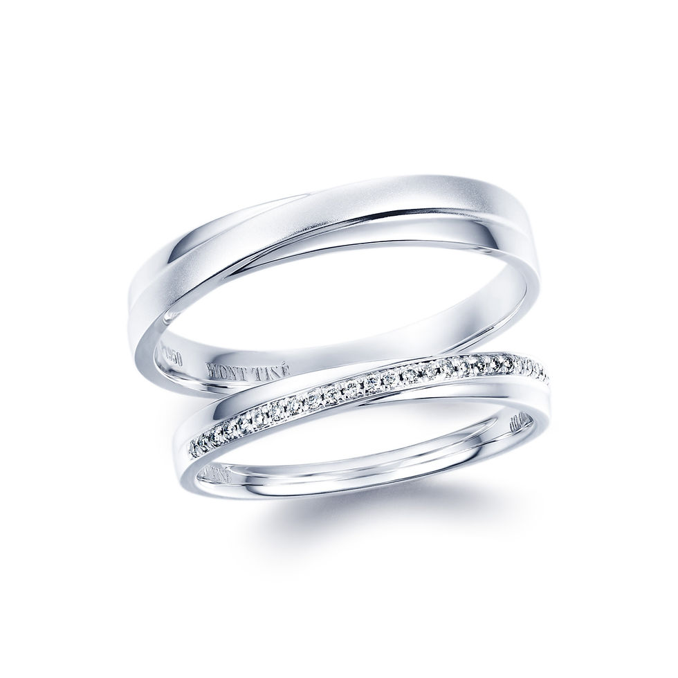 Thumbnail: Couple Ring· LoveThread| Simple Interlaced Lines Wedding Diamond Ring