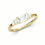 Thumbnail: Vallée des Rêves |Bezel Set Emerald Cut Three Stone Diamond Ring|Yellow Gold