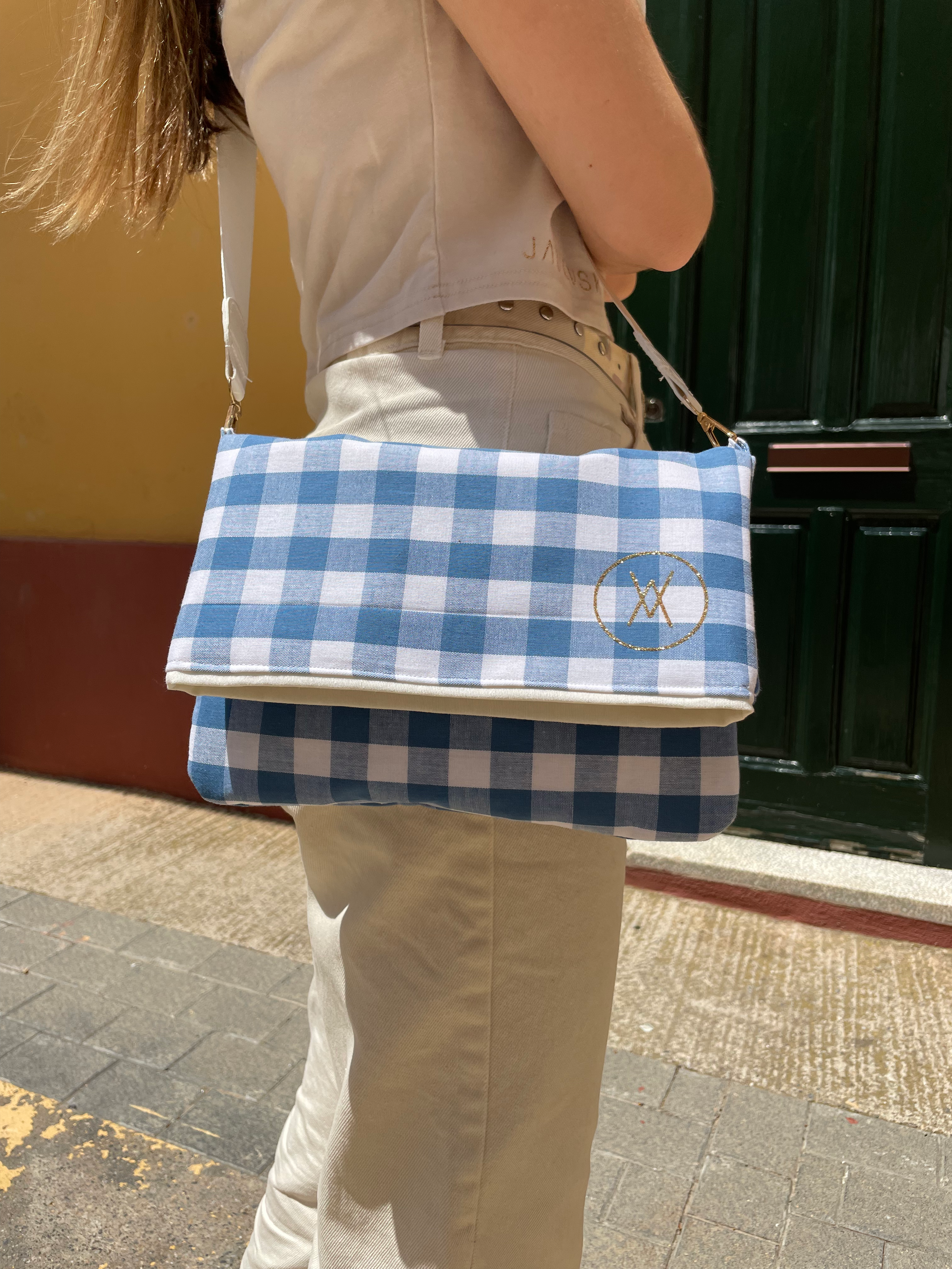 Bolso travesser vichy blau