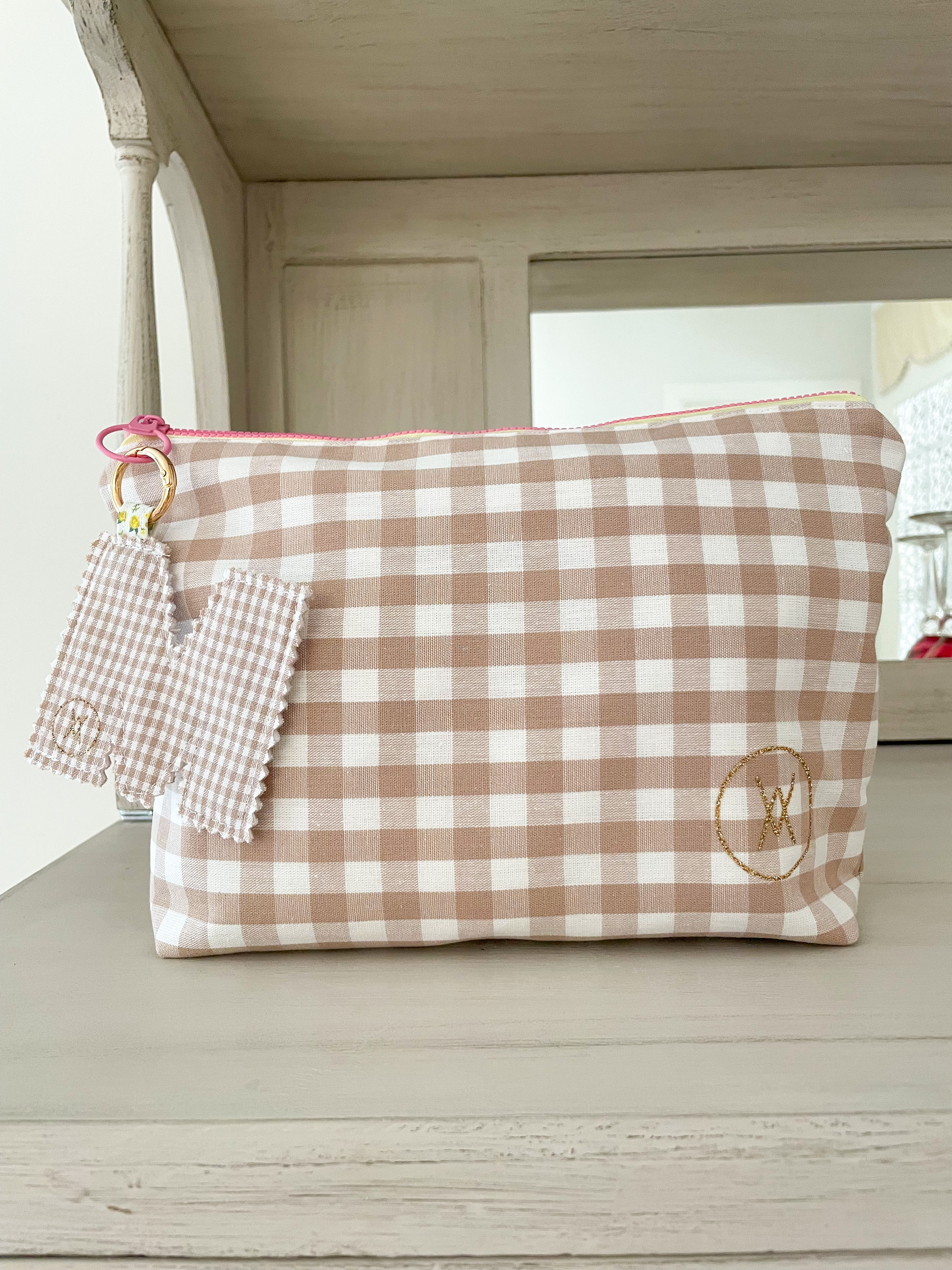 Necesser vichy beige
