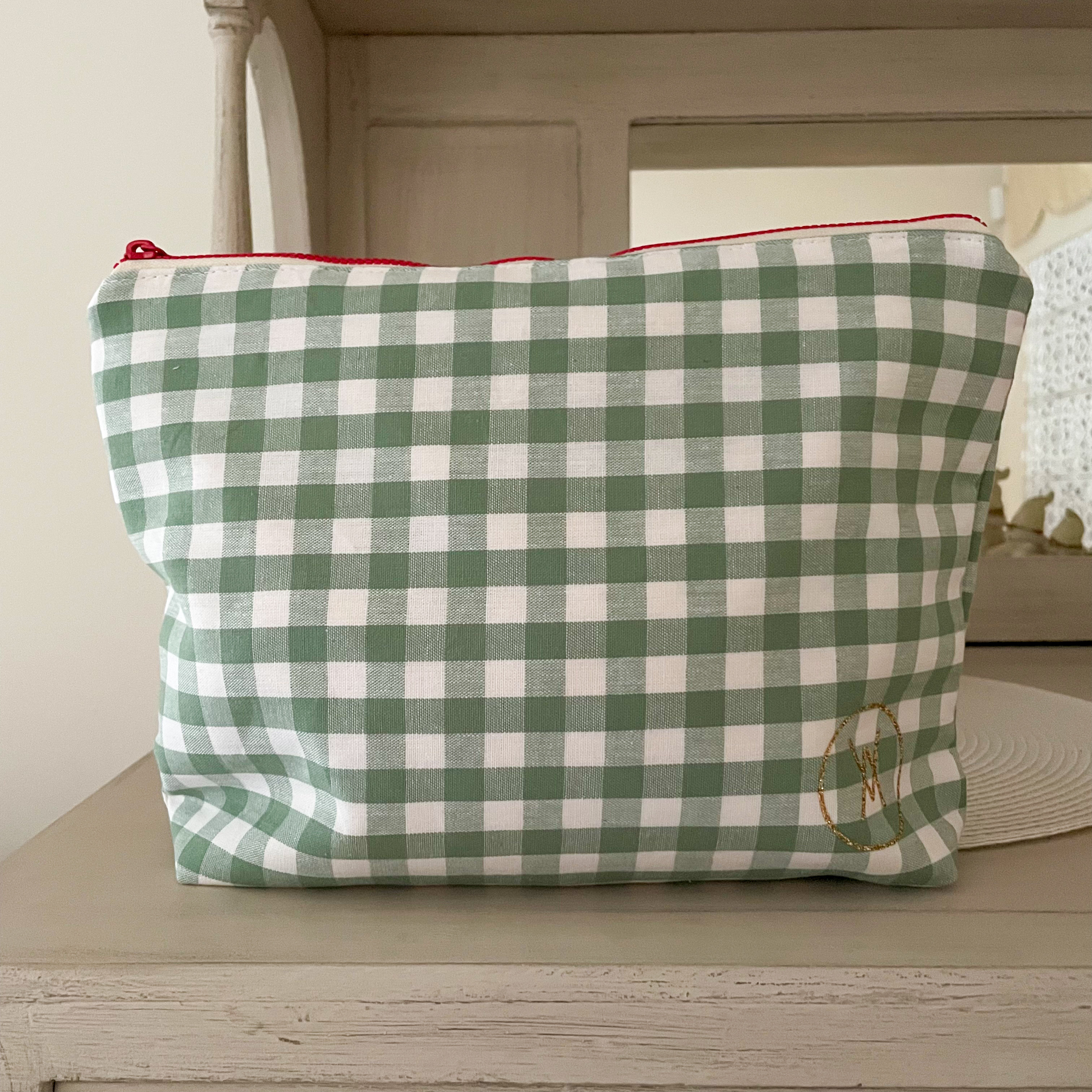 Necesser gran vichy verd jade