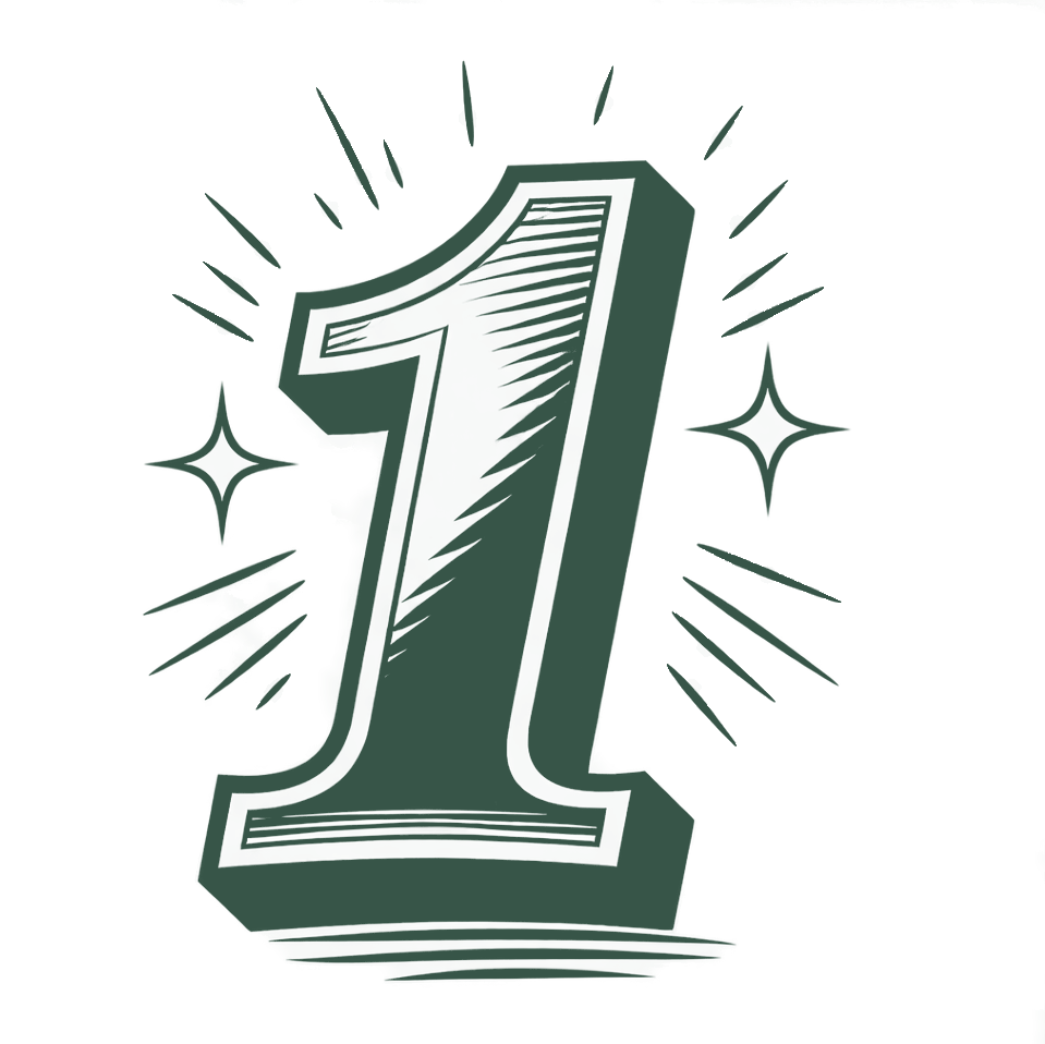 Número uno ilustrado en estilo retro, representando el primer paso del proceso.