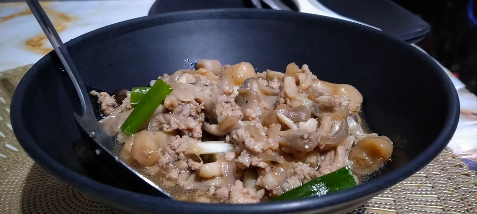 One of my Gourmet Favorites: Sauted Pork Giniling with Mushrooms