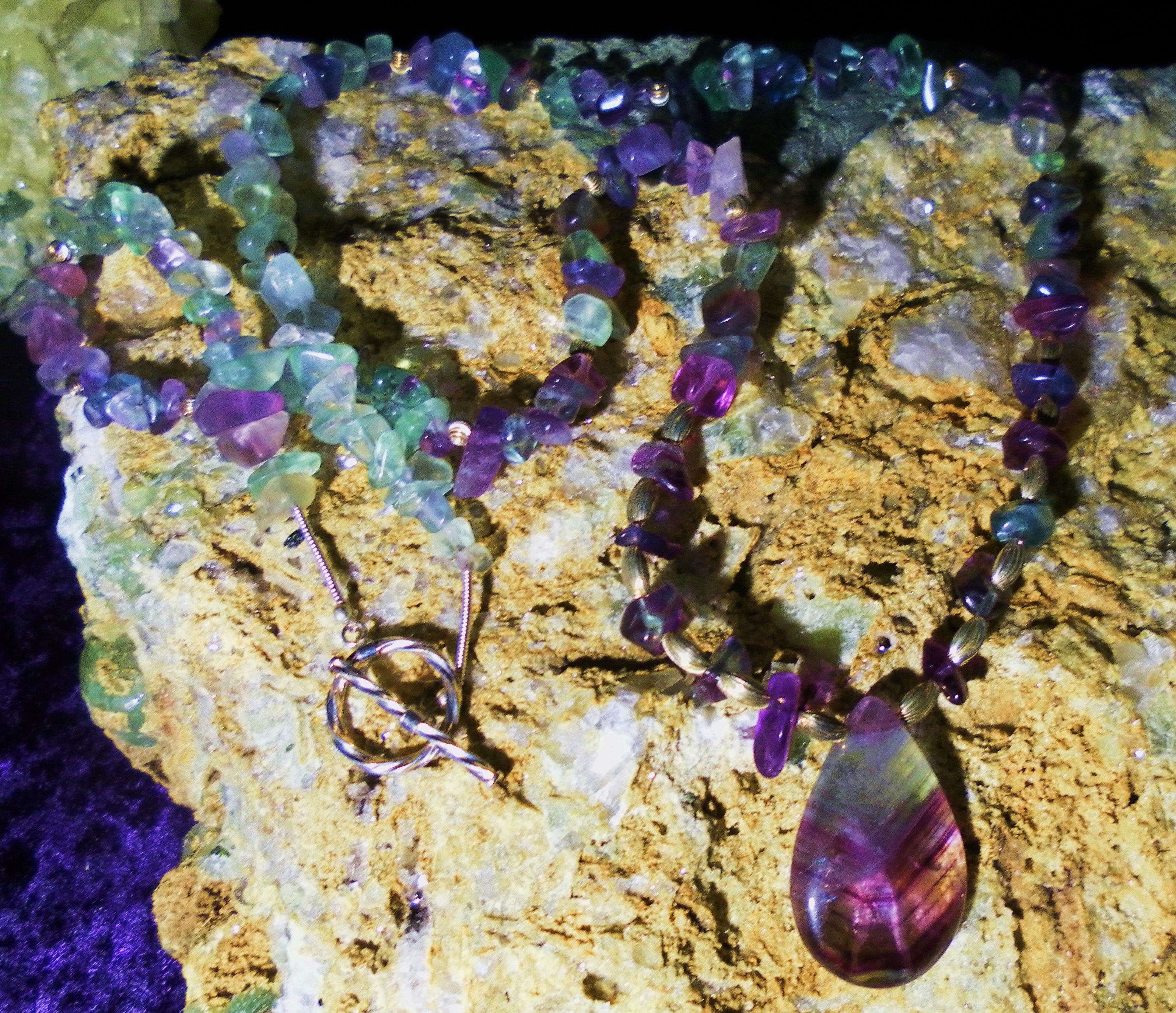 Rainbow Fluorite Beaded Necklace