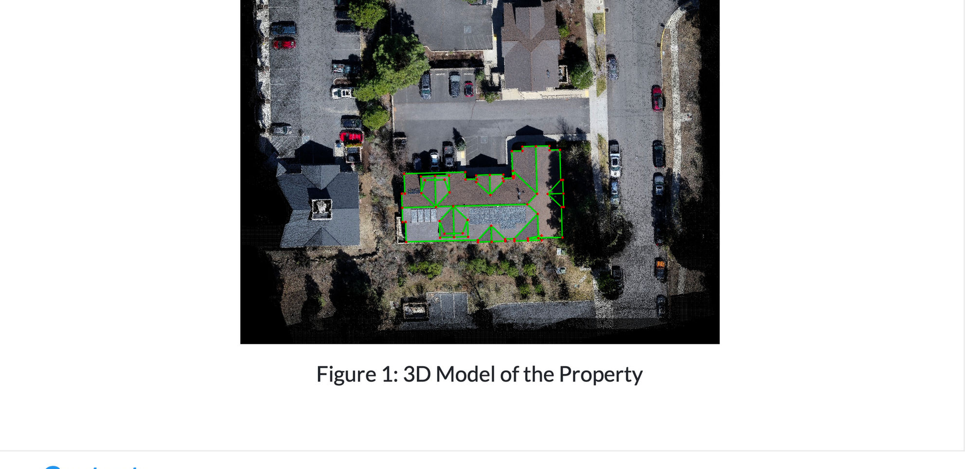 Roof report property boundary, roof report building roof outline