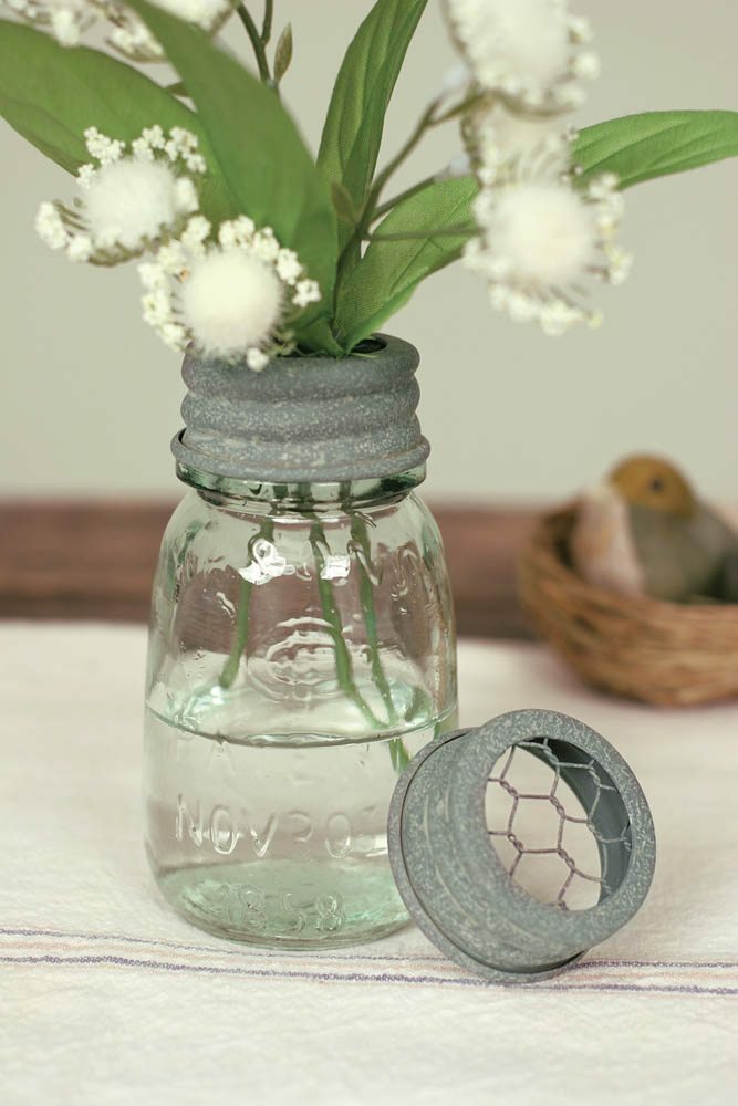 Quarter Pint Mason Jar Flower Frog