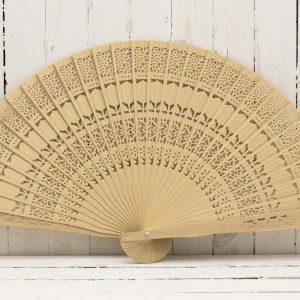 7.87 IN Wood Lace Fan Schima Wood