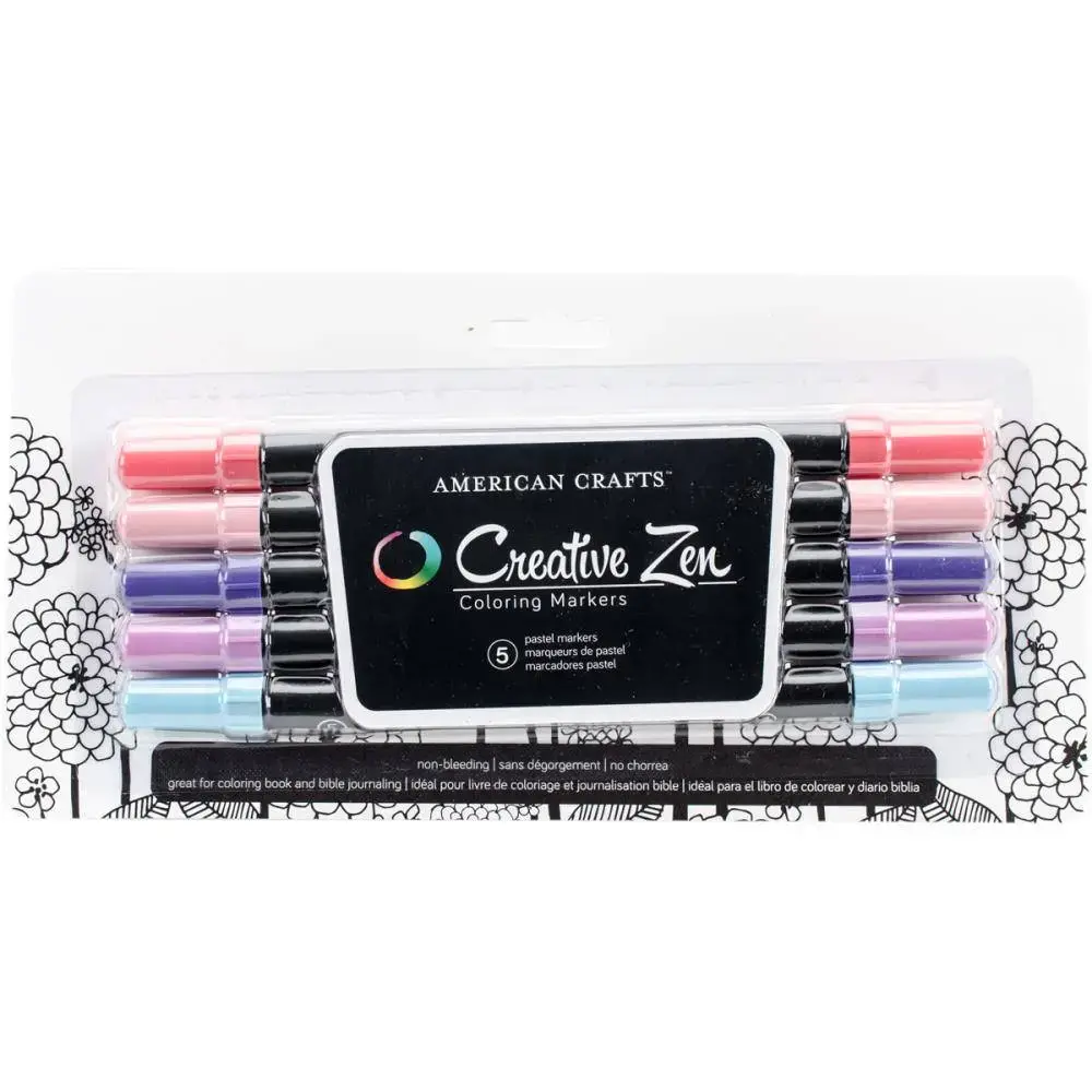 American Crafts Color book Coloring Markers- 5 pack Pastel