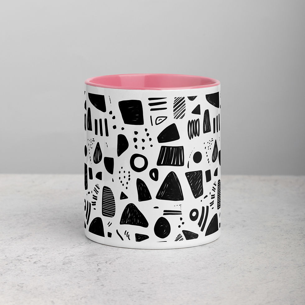 Thumbnail: Doodle Noir - Mug with Color Inside
