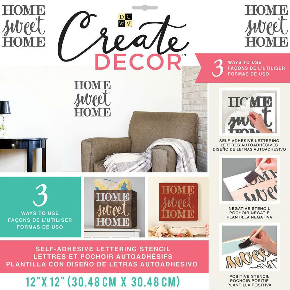 Create Decor Stencil- Home Sweet Home- 12 x 12