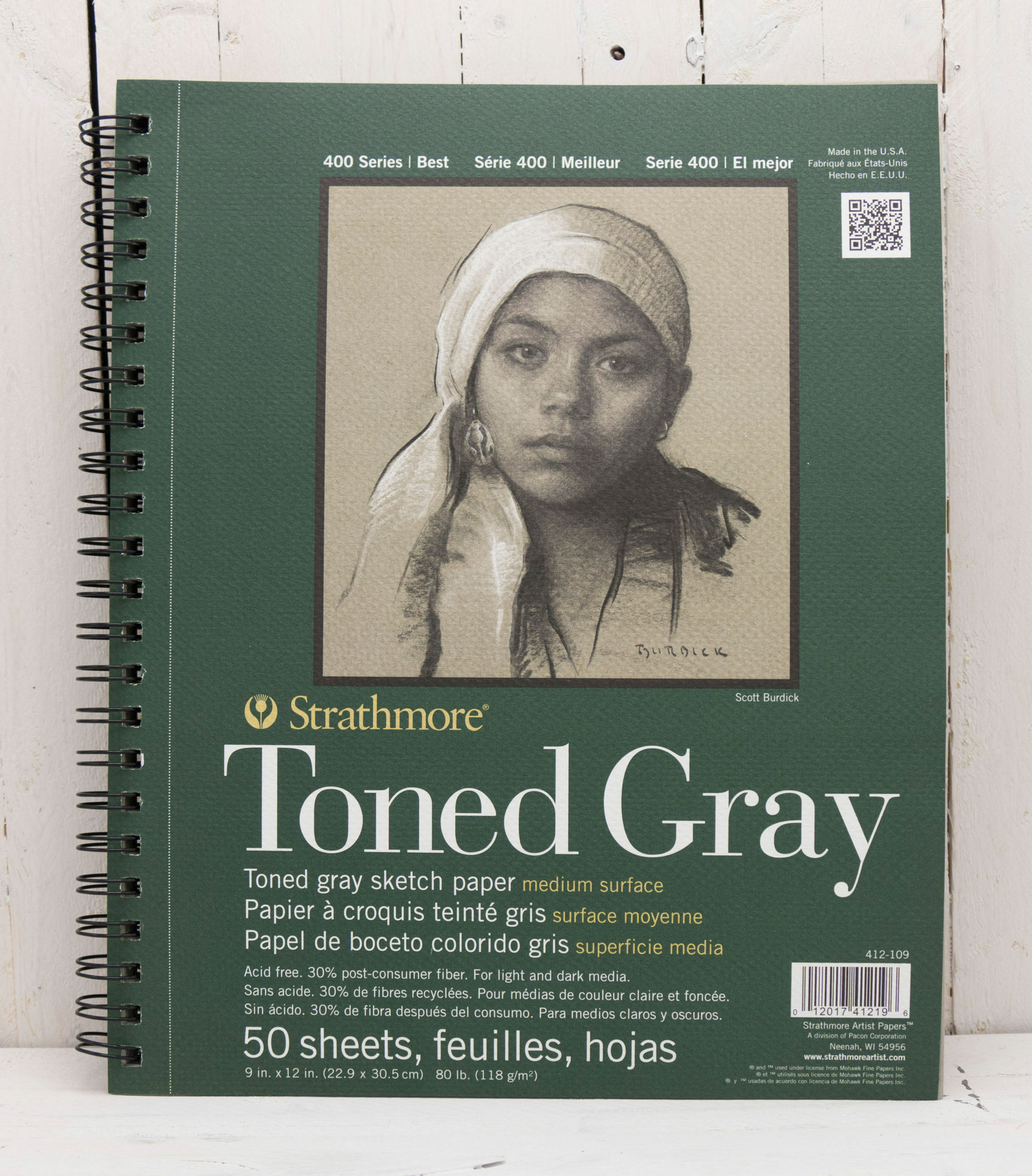 Strathmore 400 Series Recycled Toned Sketch Paper - 9x12" - Gray