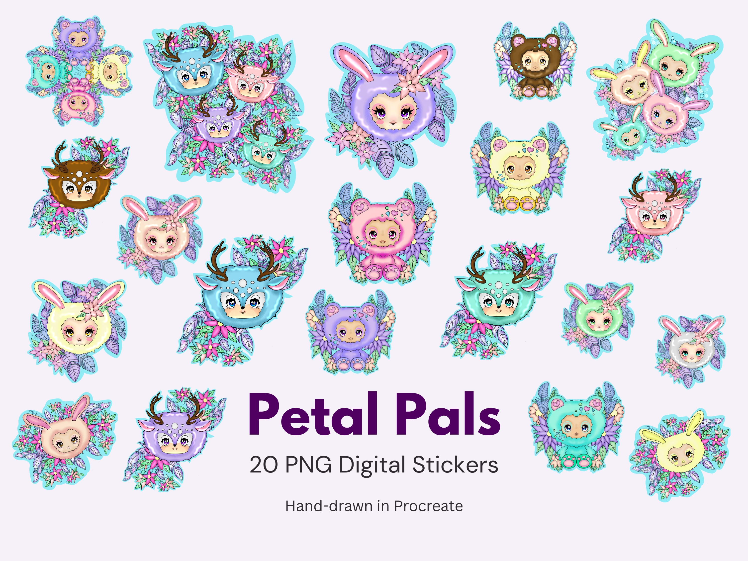 Petal Pals Kawaii Animal Stickers