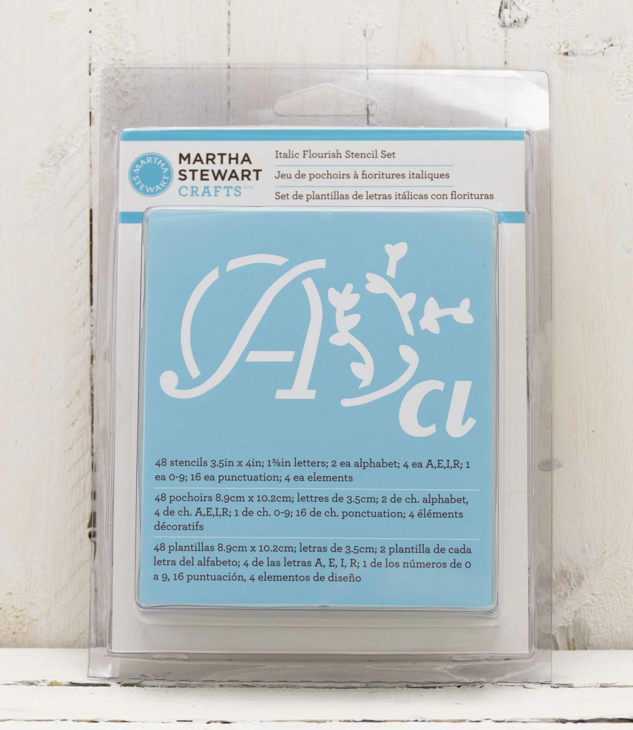 Italic Flourish Alpha Stencil 48 pc Martha Stewart