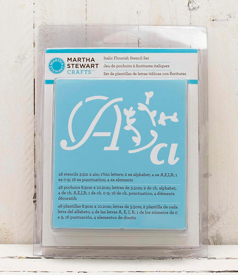 Italic Flourish Alpha Stencil 48 pc Martha Stewart
