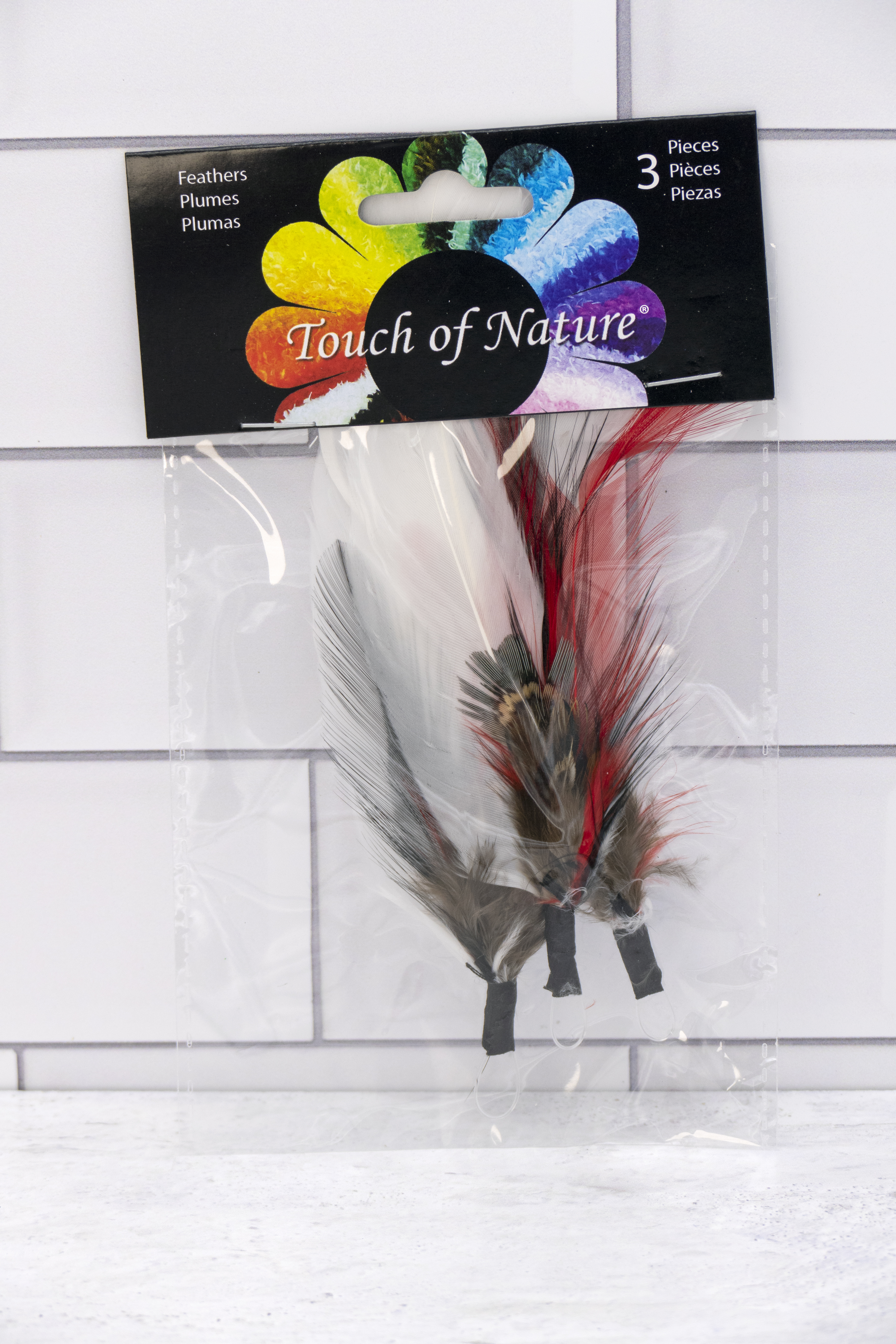 Red/Wht/Blk Feather Pick