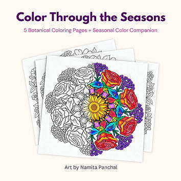 Color Through the Seasons: 5 Botanical Mandala Coloring Pages