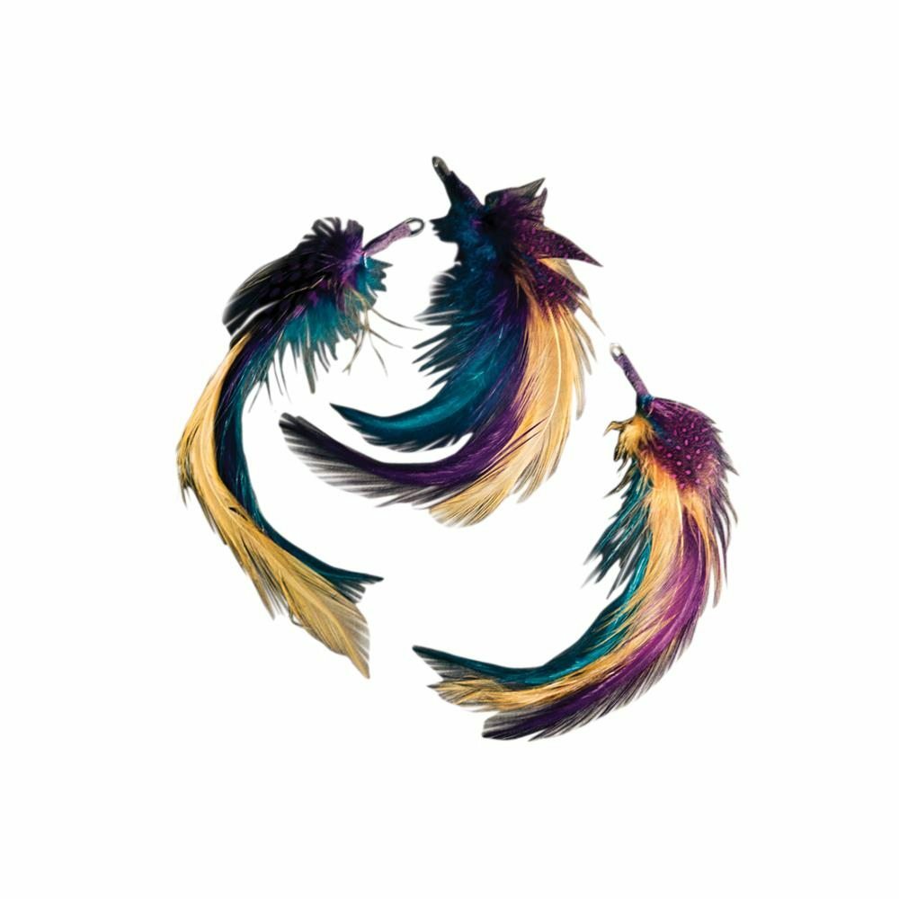 Gold/ Teal/ Purple Feather Pick