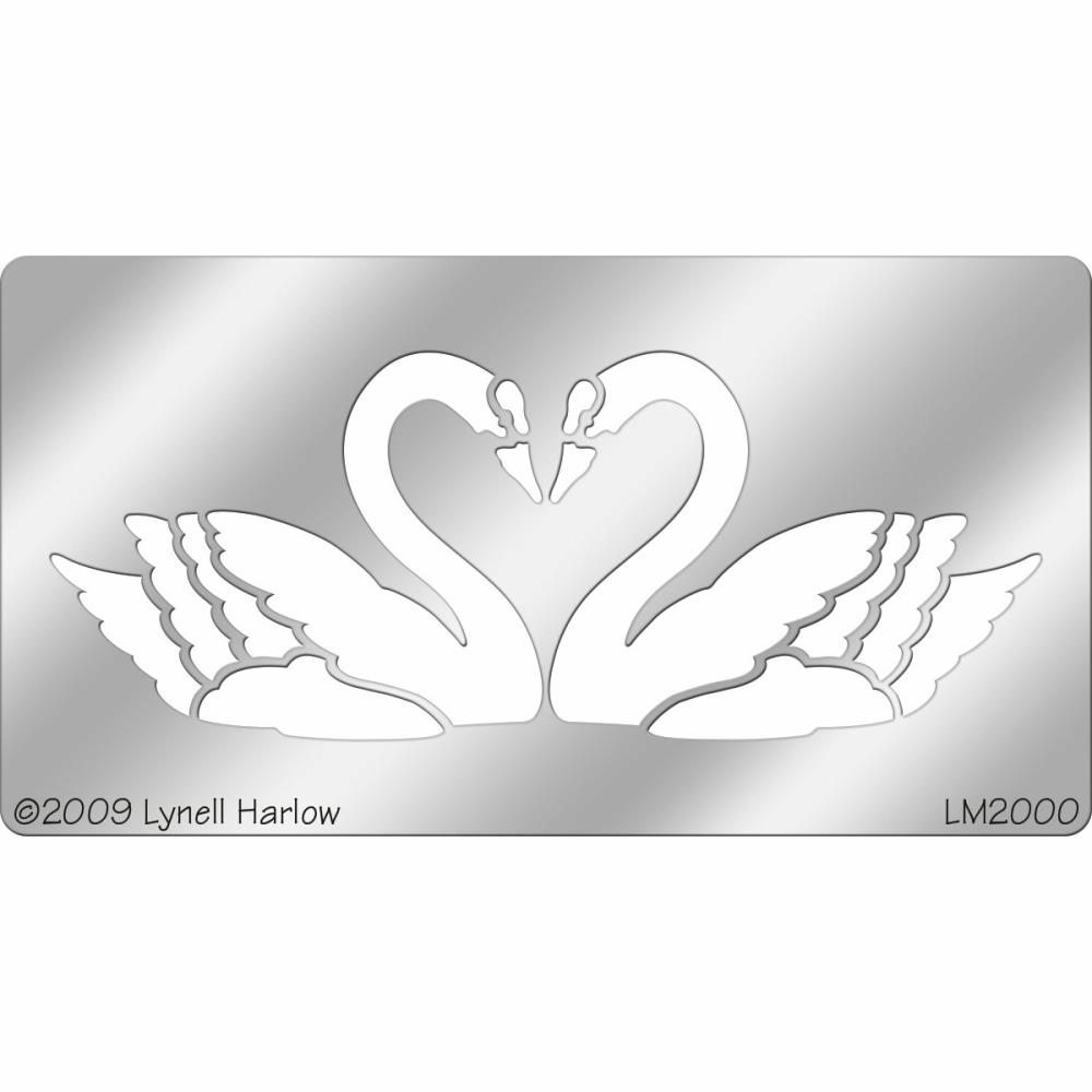 Heart Swan Metal Stencil