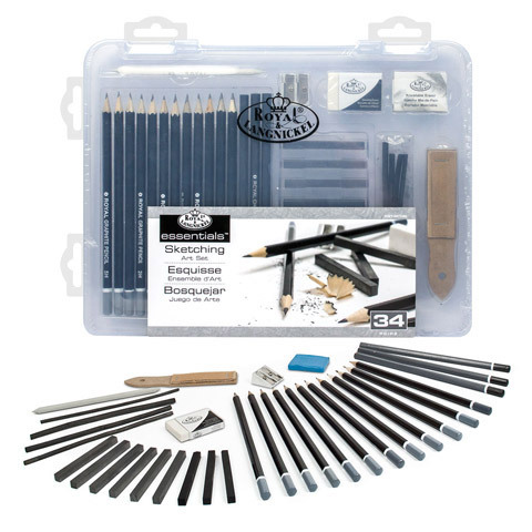 Small Clear Case Sketching Set- 34 pcs